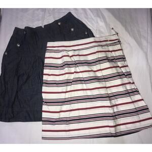 2 NAUTICA classic striped A-Line skirts women's size 12